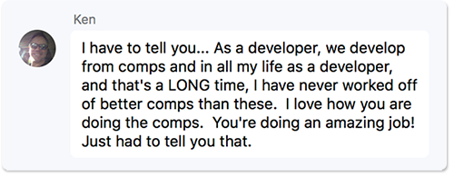 Developer testimonial quote